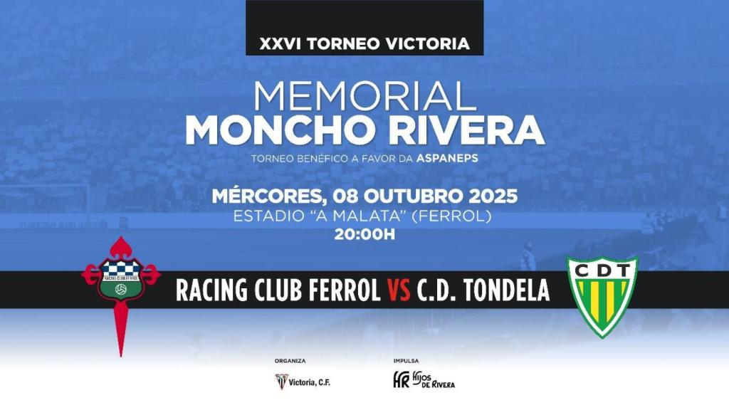 El Racing de Ferrol y el Deportivo Tondela jugarán el torneo Memorial Moncho Rivera el 8 de octubre