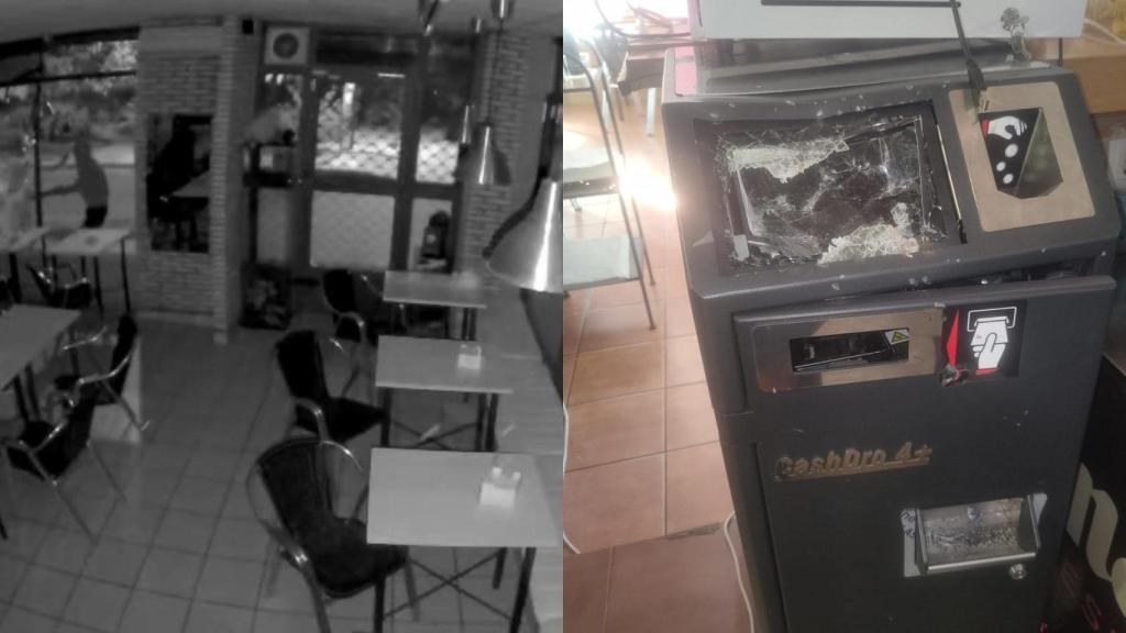 El momento en el que roban el bar Limonche y cómo dejaron la máquina de cambio.