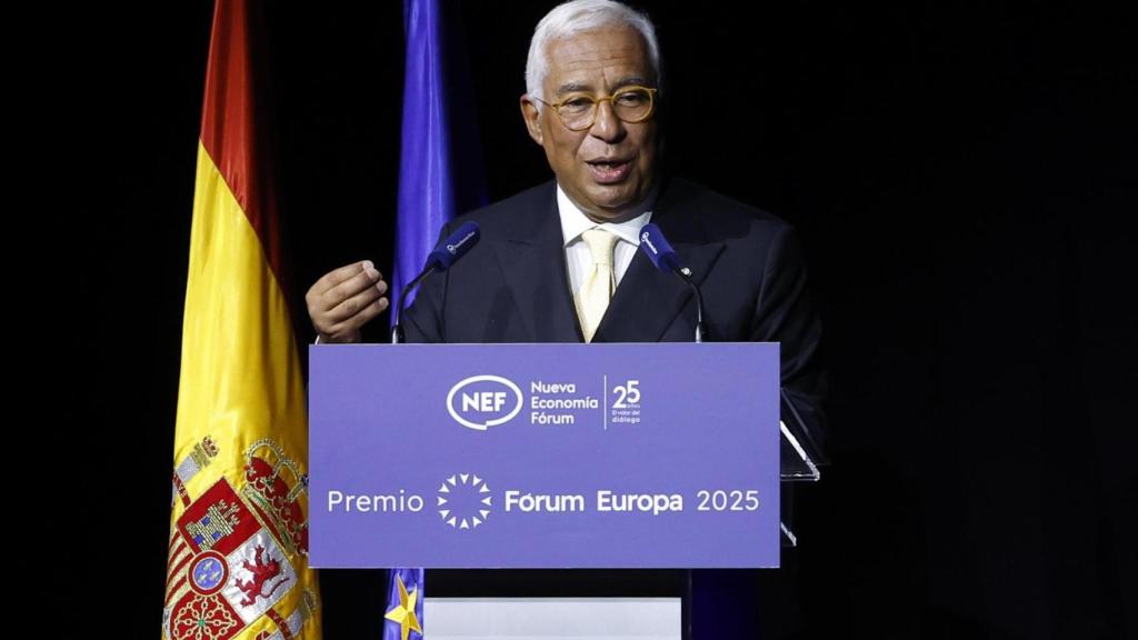 El presidente del Consejo Europeo, Antonio Costa, recibe el premio Fórum Europa 2025 este lunes, en el Teatro Real en Madrid