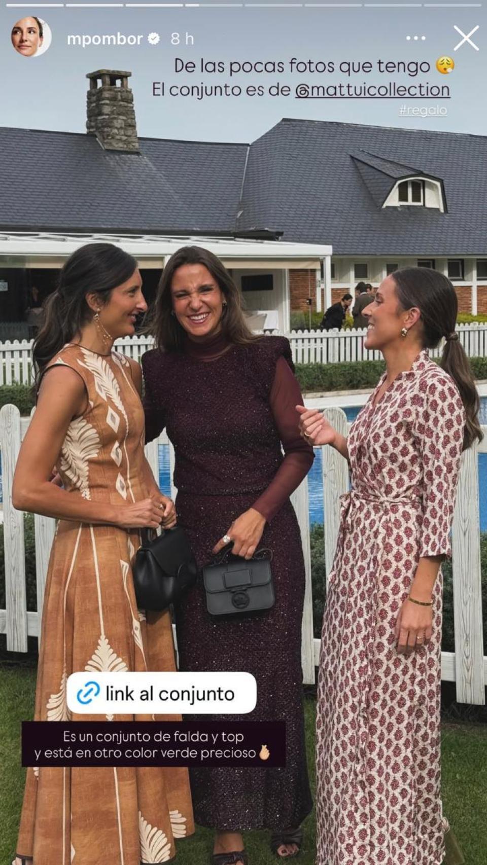 Marta Pombo luciendo el conjunto 'Cabernet'.