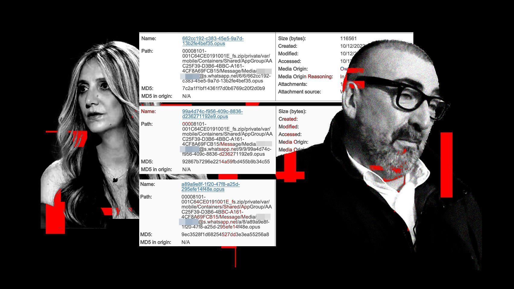 Miss Asturias, Claudia Montes, y Koldo García junto al informe pericial de la UCO.