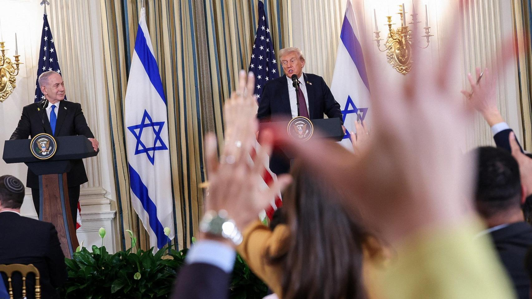 Netanyahu y Trump, en rueda de prensa.