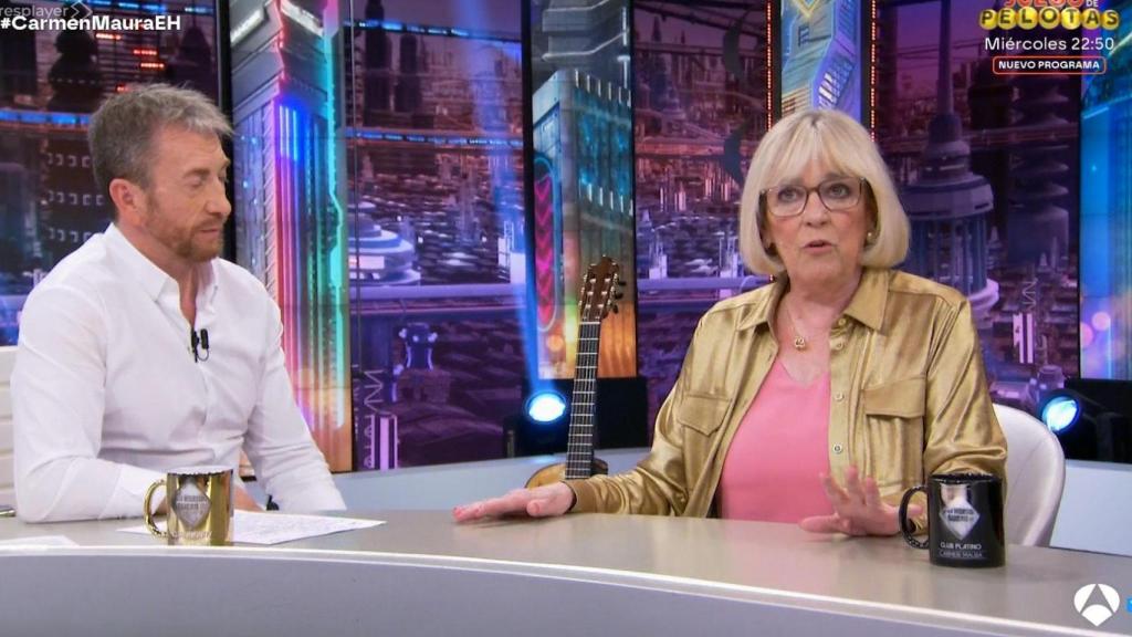 Carmen Maura y Pablo Motos en 'El Hormiguero'.