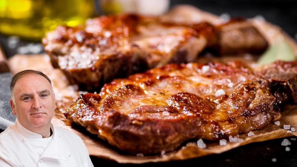 José Andrés, chef, en un montaje de El Español