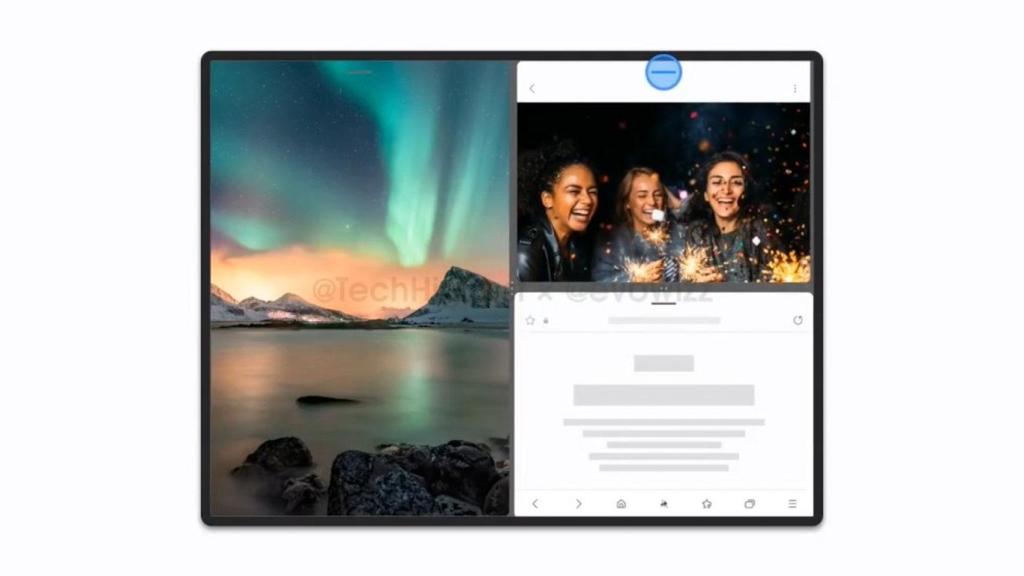 Samsung Galaxy Trifold en una captura de un vídeo filtrado