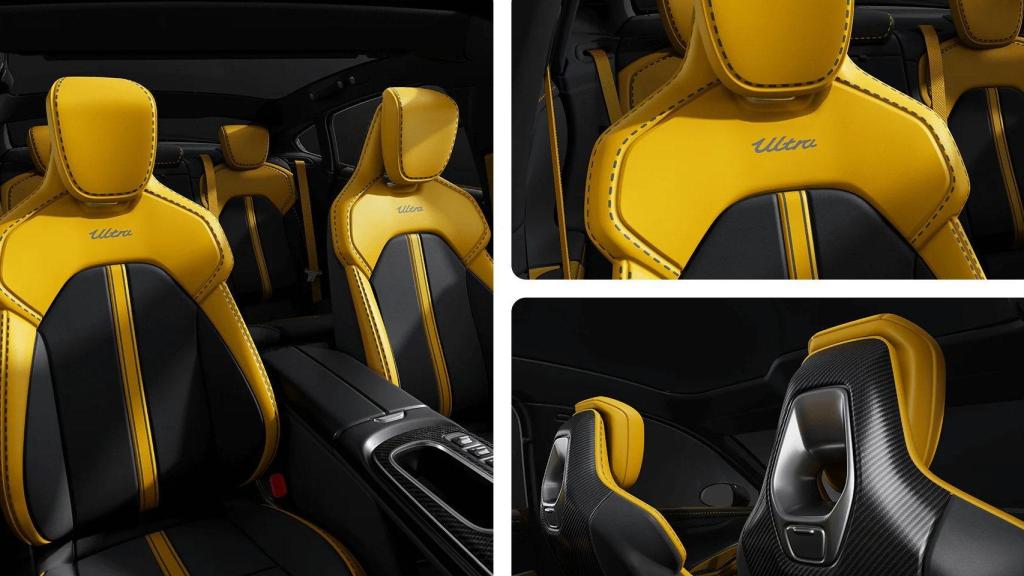 Los asientos del modelo en miniatura del Xiaomi SU7 Ultra imitan la textura de los originales