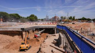 Las obras en la A-5 este lunes.