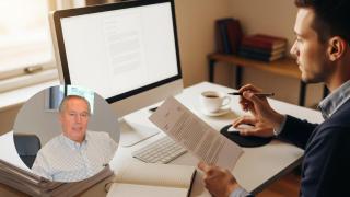 Montaje de Edelmiro González con un autónomo en una imagen creada con IA.