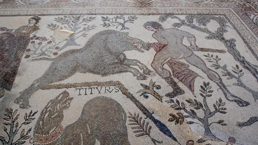 Uno de los mosaicos del yacimiento de Carranque.