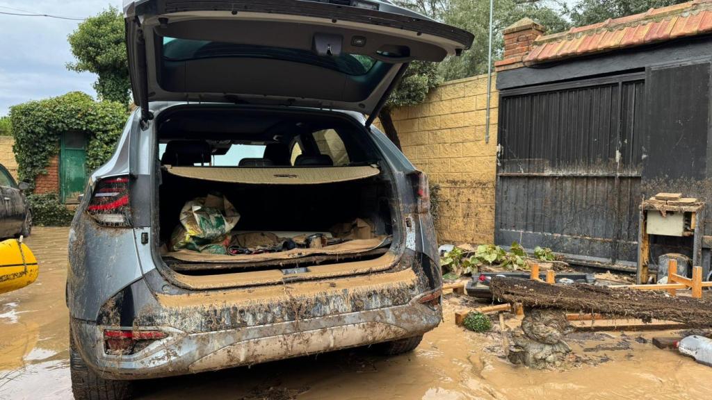 Coche afectado por las tormentas en el sur de Zaragoza