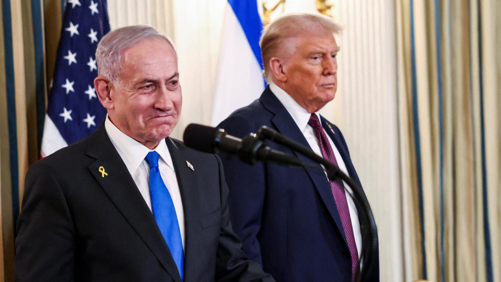 Netanyahu y Trump durante la rueda de prensa en la Casa Blanca.