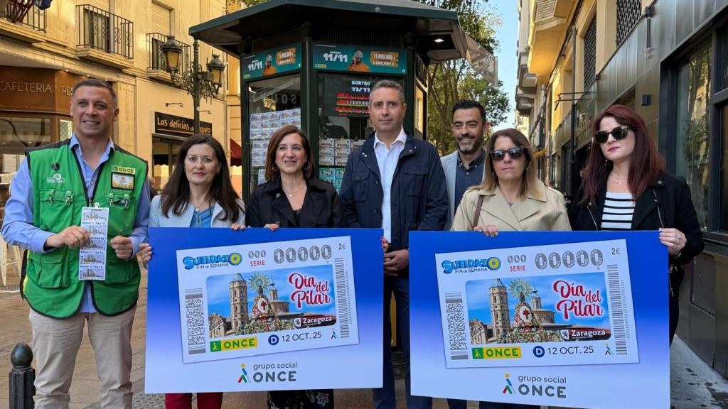 Presentación del cupón de la ONCE dedicado al Pilar.