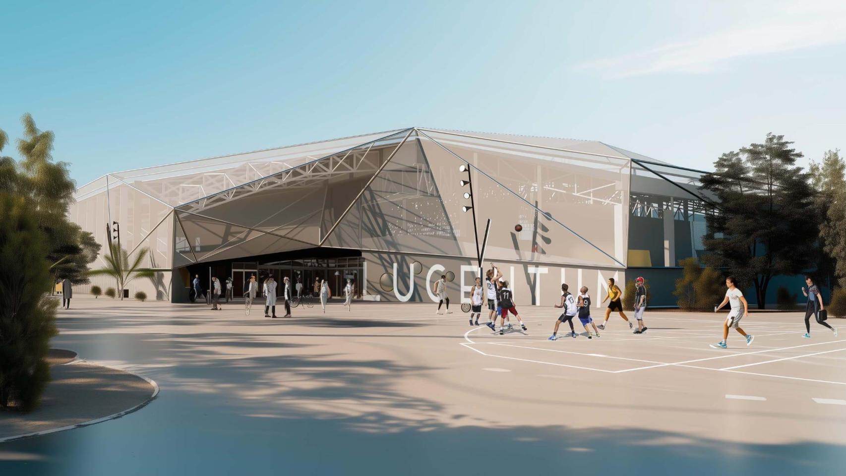 La previsualización de cómo serían las instalaciones deportivas.