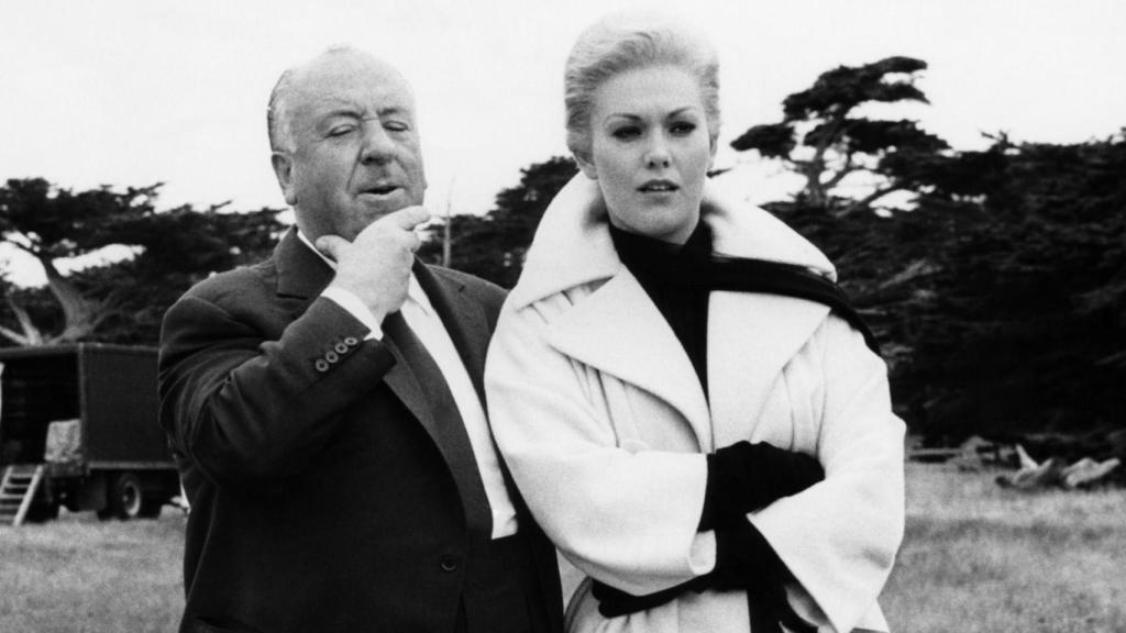 Kim Novak y Alfred Hitchcock en el rodaje de 'Vértigo'.