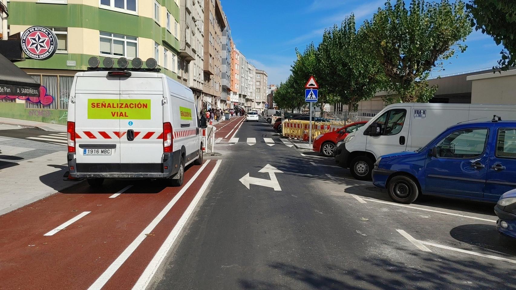 Imagen de la avenida de Sardiñeira tras la apertura.
