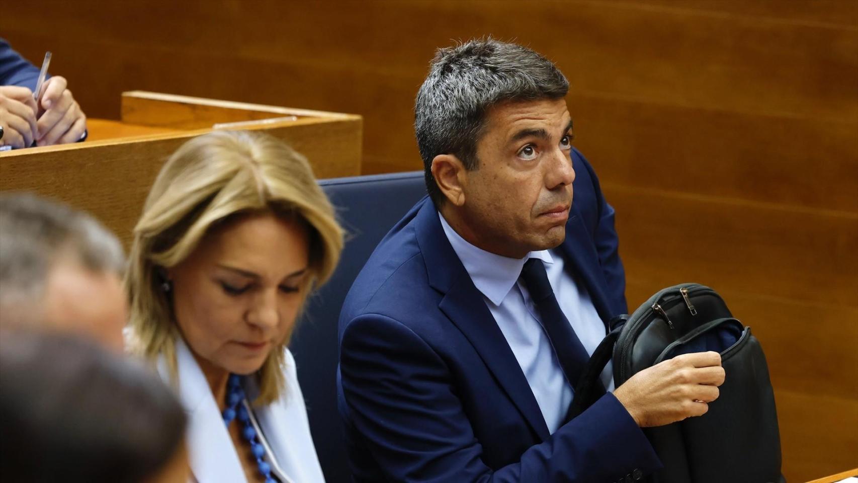 El presidente de la Generalitat, Carlos Mazón, en Les Corts. Rober Solsona / EP