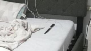 El cuchillo con el que el detenido amenazó a su mujer