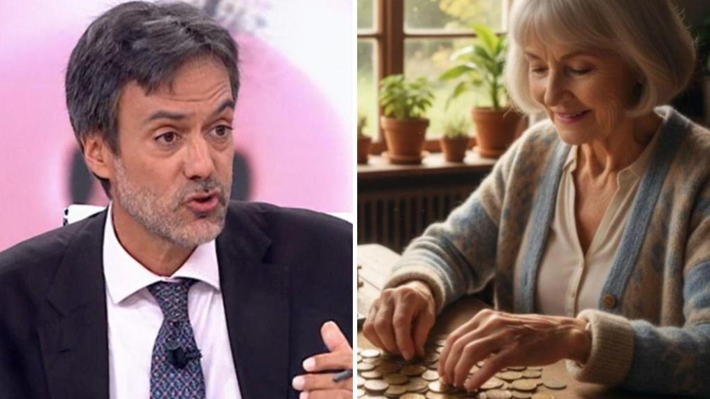 Garvía y una pensionista creada con IA.