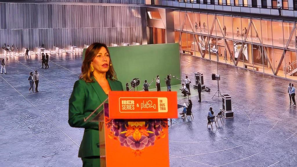 La alcaldesa de Zaragoza, Natalia Chueca, en el foro Iberseries celebrado en Madrid