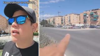 El venezolano Gilberto advirtiendo a los extranjeros que quieren emigrar a Alicante.