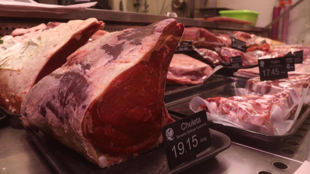 Chuleta de ternera de rubia gallega suprema, en el Mercado do Progreso, en Vigo
