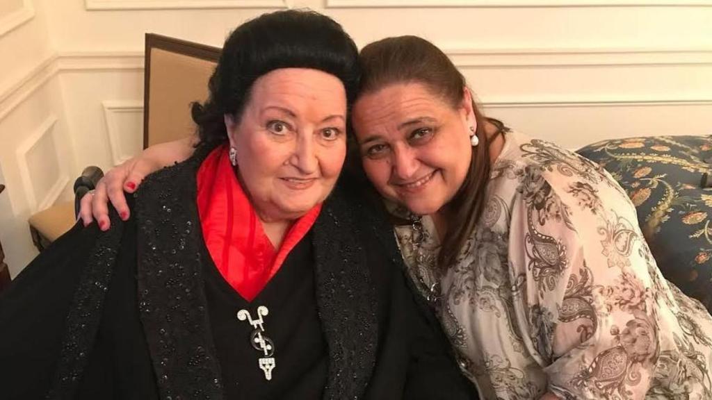 Montserrat Caballé con su sobrina en una imagen de archivo.
