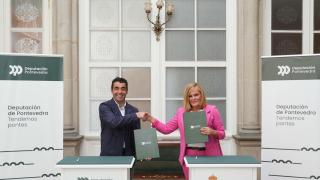 Luis López, presidente de la Deputación de Pontevedra, y Digna Rivas, alcaldesa de Redondela