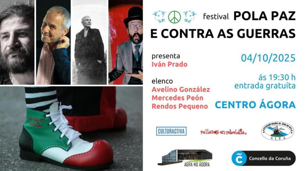 Cartel del festival 'Pola paz e contra as guerras' en A Coruña