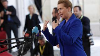 La primera ministra danesa, Mette Frederiksen, durante su comparecencia de este miércoles en Copenhague