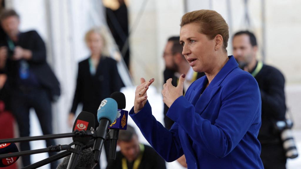 La primera ministra danesa, Mette Frederiksen, durante su comparecencia de este miércoles en Copenhague