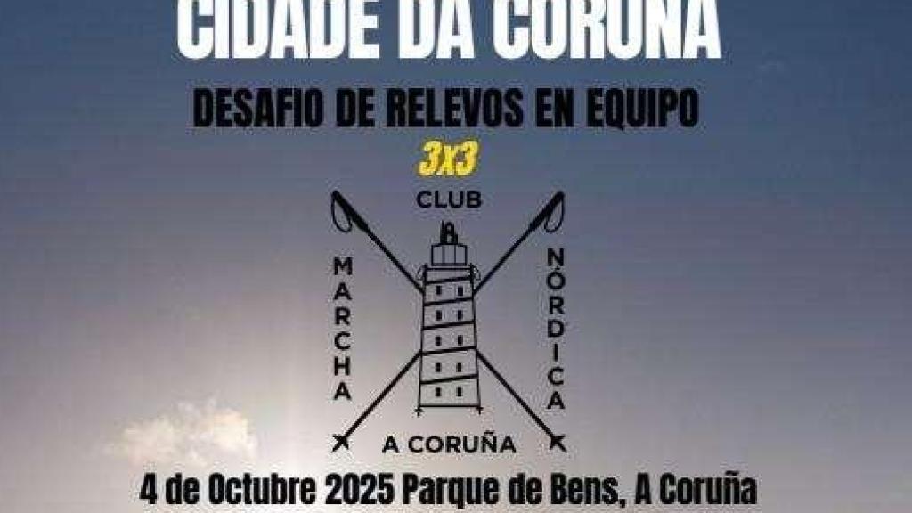 Cartel del I Encuentro de Marcha Nórdica en A Coruña