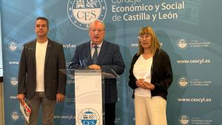 El gerente de la Federación Salud Mental, Ángel Lozano, y el presidente del CES, Enrique Cabero, presentan las conclusiones del informe