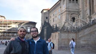 David y Borja en su paso por Santiago