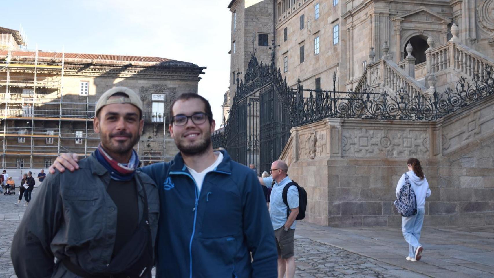 David y Borja en su paso por Santiago