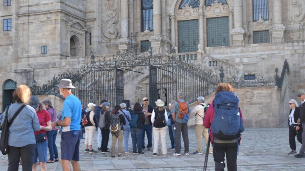 Peregrinos en la Catedral de Santiago