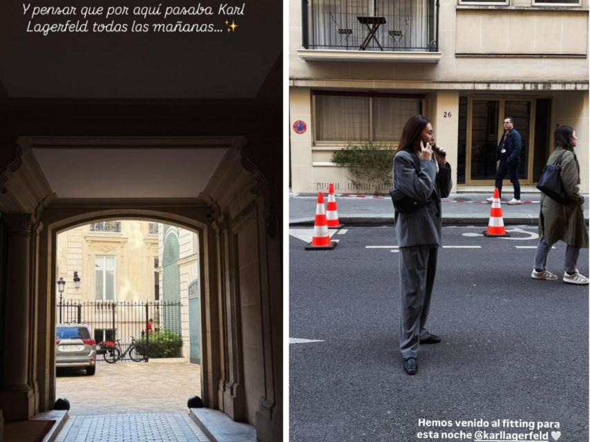 Dos 'stories' en recuerdo a Karl Lagerfeld en el perfil de Alba Díaz.