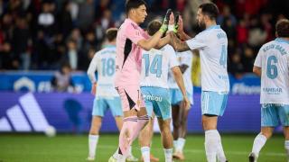 Esteban Andrada al acabar el encuentro ante el Mirandés.