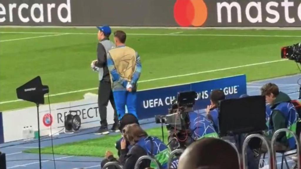 La imagen de Fede Valverde en el calentamiento en Almaty