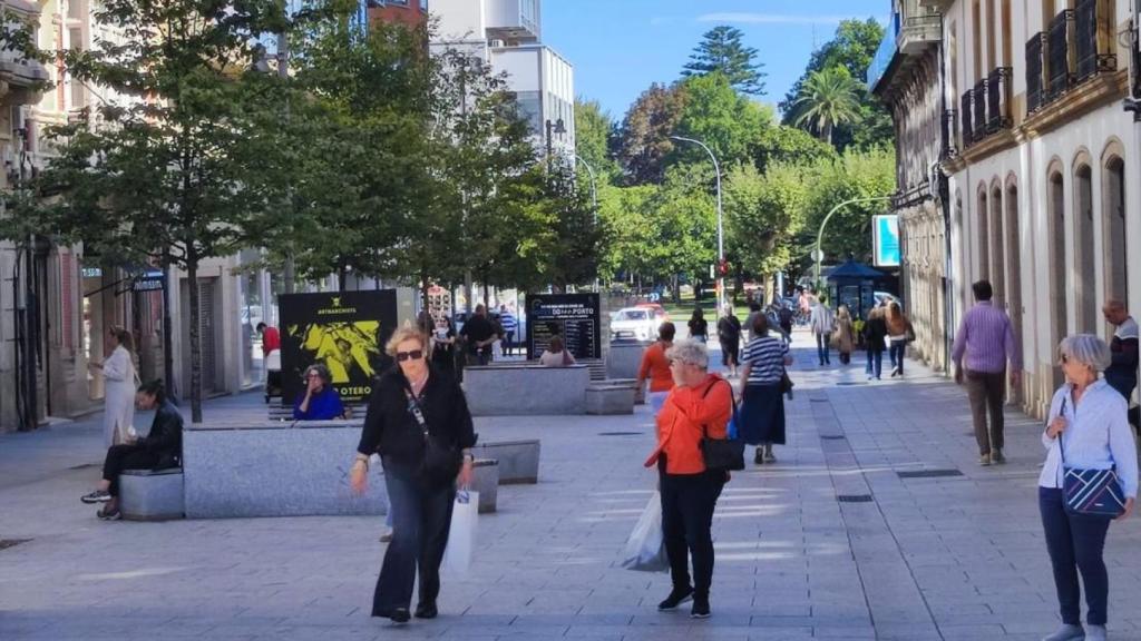 La calle Compostela, última en peatonalizarse en el entorno de la plaza de Lugo.