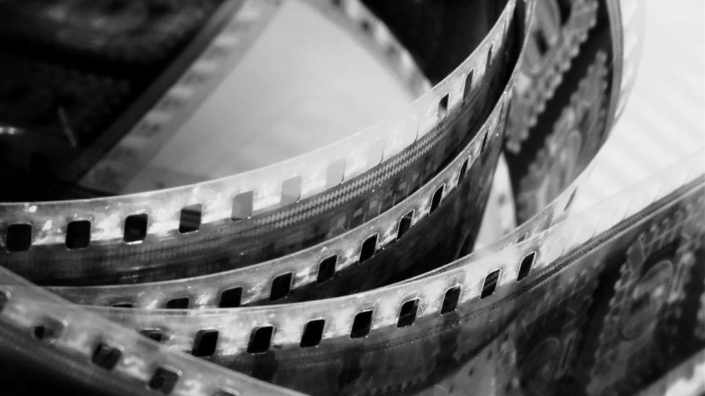Un primer plano de un carrete de película de cine.