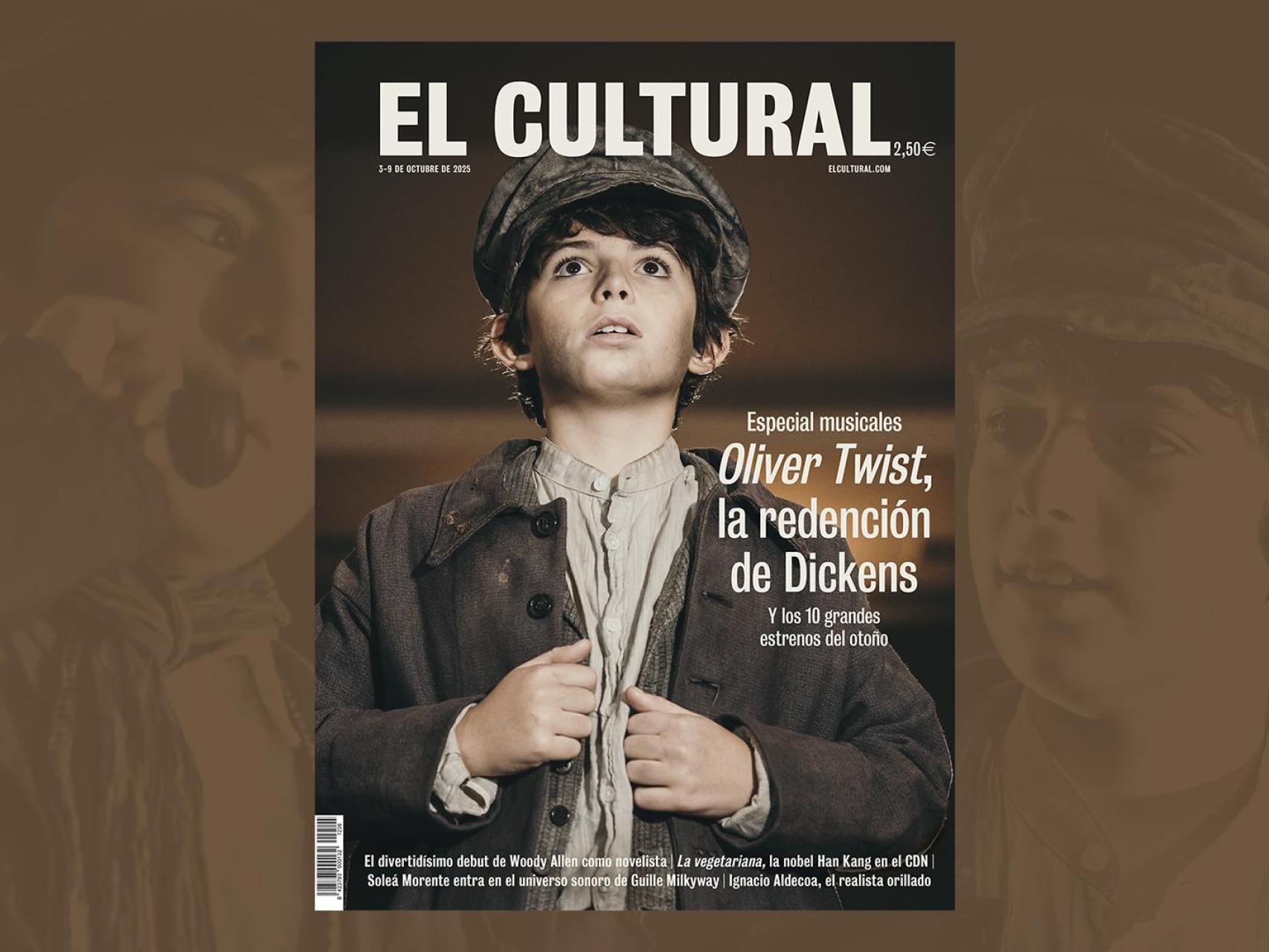 Dani Escrig como Oliver Twist en la portada de El Cultural del 3 de octubre de 2025. Foto: Nieves Díaz
