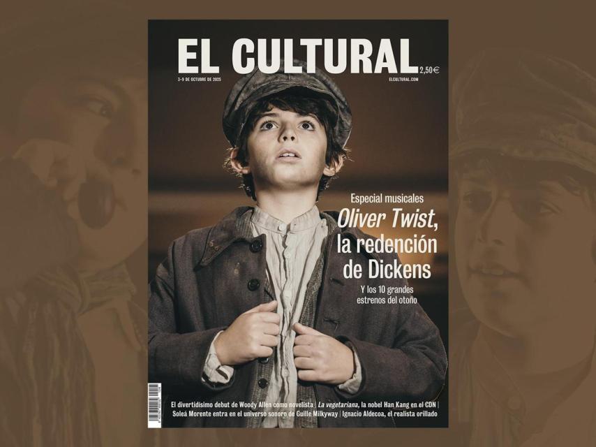Dani Escrig como Oliver Twist en la portada de El Cultural del 3 de octubre de 2025. Foto: Nieves Díaz