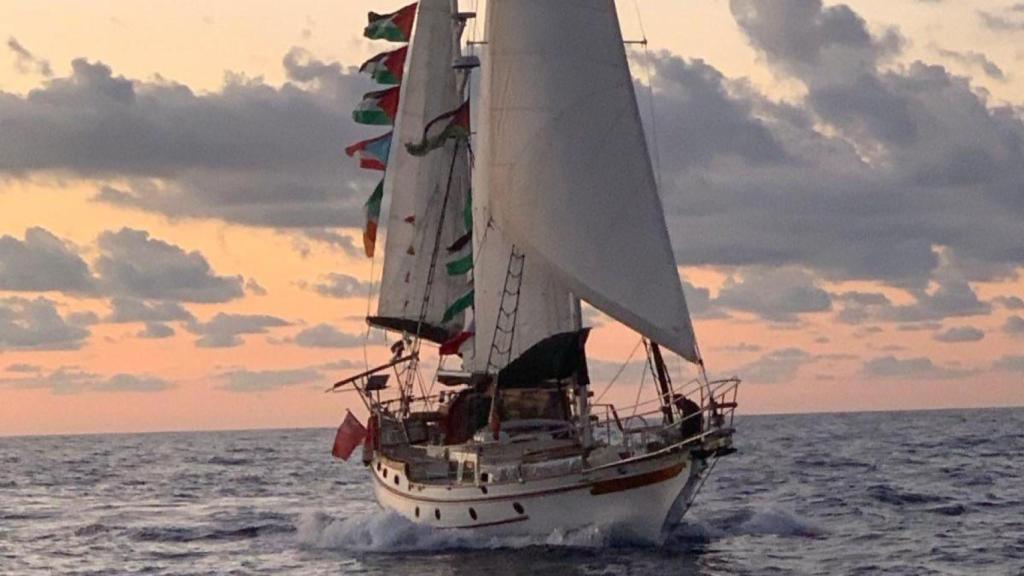 Uno de los barcos de la Global Sumud Flotilla.
