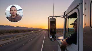 Laur y un camionero generado con IA.