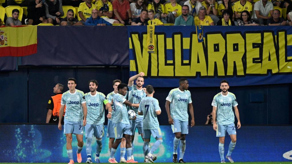 Los jugadores de la Juve celebran un gol contra el Villarreal.