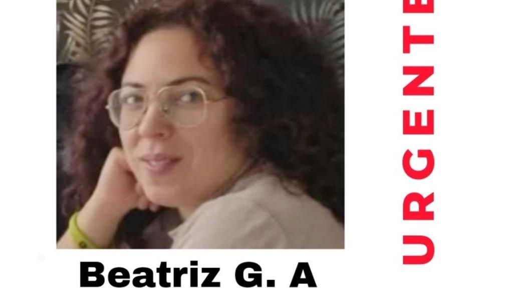 Beatriz en el cartel difundido por SOS Desaparecidos.