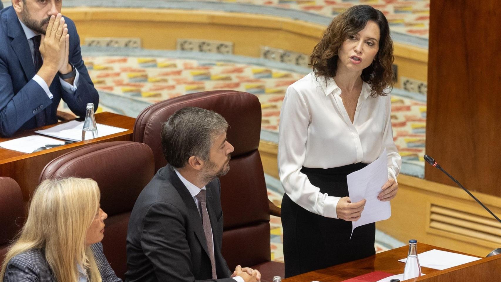 Isabel Díaz Ayuso en la Asamblea de Madrid.