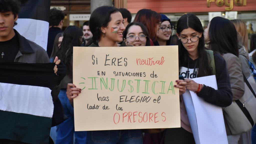 Pancartas en favor de Gaza en Valladolid