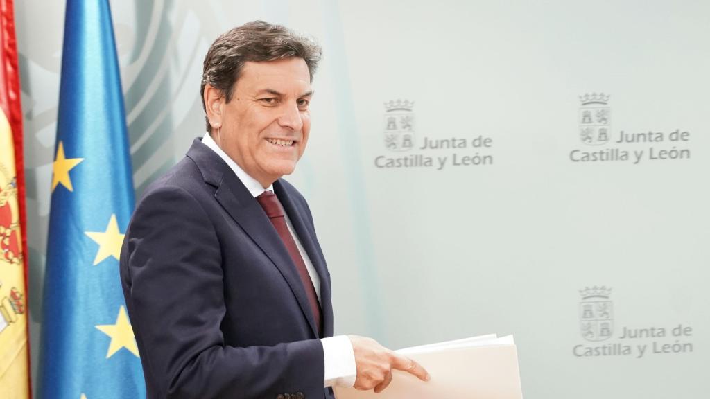 El consejero de Economía y Hacienda y portavoz de la Junta, Carlos Fernández Carriedo, en su comparecencia posterior al Consejo de Gobierno de este jueves