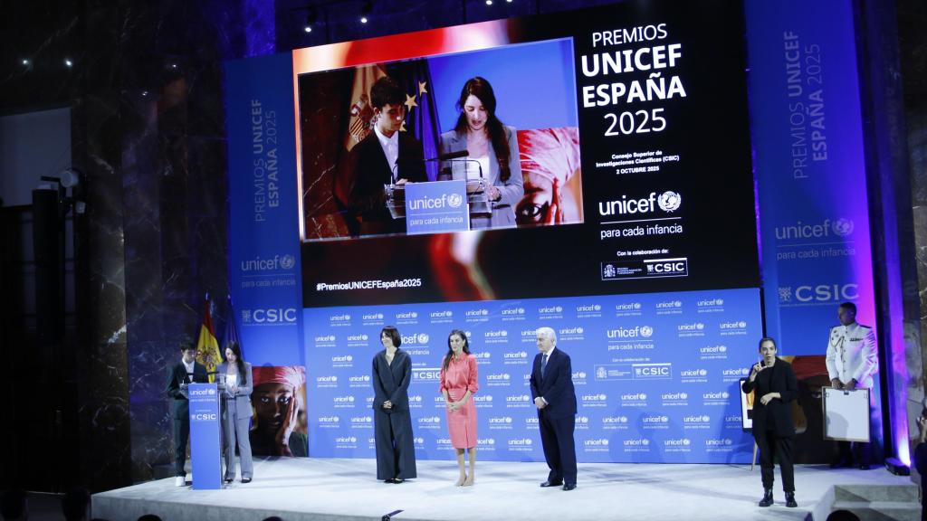 Entrega de los Premios UNICEF España 2025, presididos por la reina Letizia.